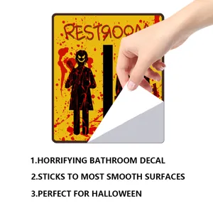 Halloween blutiger Toiletten Wandaufkleber Detailansicht wasserdichter Horror Deko Sticker.