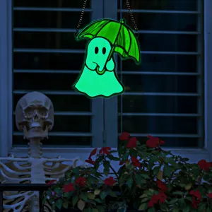 Halloween glowing ghost acrylic hanging decoration wall pendant home holiday decor item