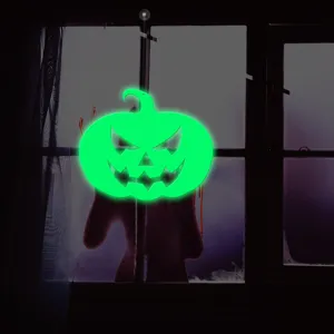 Halloween glowing pumpkin wall sticker luminous window hanging decoration spooky party props