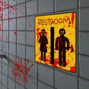 Halloween blutige WC Wandaufkleber Horror Dekoration gruseliges Badezimmer Schild Party