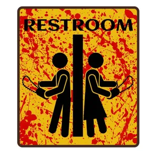 Halloween blutiger WC Wandaufkleber Horror Dekoration wasserdicht gruseliges Schild Party