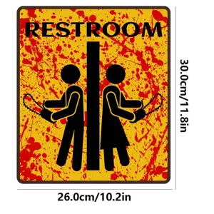 Halloween Horror WC Wandaufkleber blutiges Warnschild wasserdichter Aufkleber Deko