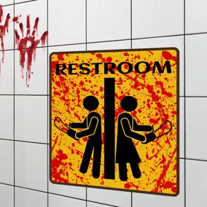Halloween blutiger Toiletten Wandaufkleber Horror Deko gruseliges Badezimmer Schild