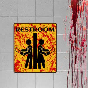 Halloween Blutiger Toiletten Wandaufkleber Horror Badezimmer Schild Wasserdicht Party