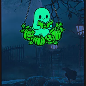 Halloween glowing acrylic ghost book hanging decoration spooky party window wall pendant decor