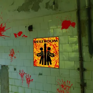 Halloween Horror Wandaufkleber blutiges WC Schild Aufkleber für Party Spukhaus Deko