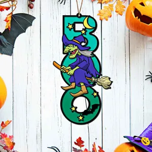 Halloween Holz BOO Hängeschild doppellagige Türdekoration Party Requisite Ornament