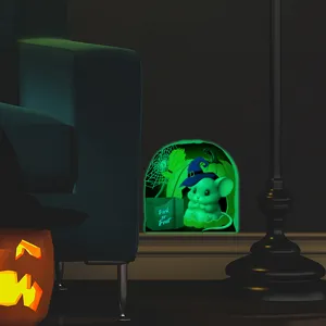 Halloween φωτεινό αυτοκόλλητο τοίχου τρύπα ποντικού φως στο σκοτάδι διακόσμηση