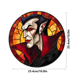 Halloween Vampir Buntglas Fensterhaenger runde gothische Heim Feiertag Deko Stueck