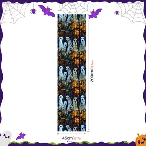 Halloween window sticker ghost stained glass film removable PVC holiday glass decor 45x200cm