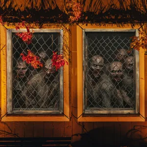 Halloween finta finestra zombie decorazione spaventoso oggetti di scena festa ornamento