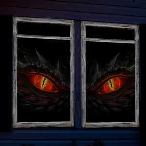 Halloween scary dragon eyes window sticker spooky festival decoration fake window decal