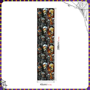 Halloween skull window sticker stained glass decorative film for home holiday 45x200cm