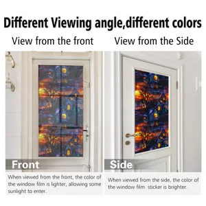 Halloween window film PVC decorative sticker for glass, spooky pumpkin ghost design for home.