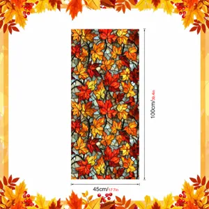 Autumn maple leaf stained glass window sticker home decor privacy film 45x100cm size