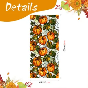 Halloween pumpkin window sticker stained glass PVC static cling for holiday home decor 45x100cm