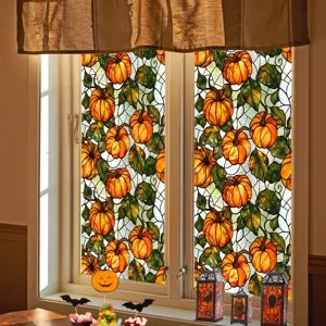 Halloween window sticker pumpkin stained glass decal PVC festive home decor glass sticker