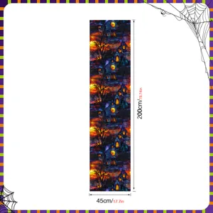 Halloween window sticker gothic stained glass style waterproof PVC holiday decoration 200x45cm