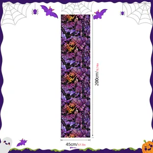 Halloween window film static cling glass sticker spooky purple bat spiderweb design for home