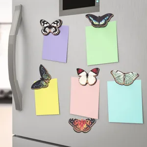 Wooden butterfly fridge magnets cute magnetic home kitchen decoration stickers set