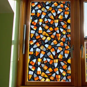 Halloween candy corn window film stained glass privacy static cling home decor glass sticker