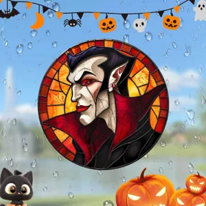 Halloween Buntglas Fensteraufkleber Vampir Wandtattoo gruselige Feiertag Heimdeko