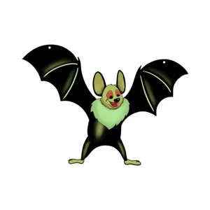 Halloween hanging luminous bat wall sticker vintage cartoon spooky party decor item