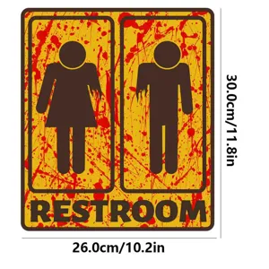 Halloween blutiger WC Aufkleber Wand Schild gruselig Damen Herren Badezimmer Deko 30cm