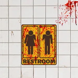 Halloween blutiger WC Wandaufkleber gruselig Horror Toilette Schild Dekor Aufkleber