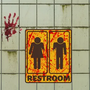 Halloween Horror Blut Toiletten Aufkleber Wanddeko für Party gruselige Badezimmer Schild.