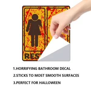 Halloween blutiger Badezimmer WC Wandaufkleber gruseliges Horror Schild glatte Oberflaeche Deko