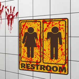 Halloween Horror WC Wandaufkleber blutiges Schild gruselige Badezimmer Dekoration
