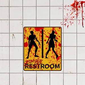 Halloween Zombie Toilette Wandaufkleber gruselig blutiges Schild Horror Party Deko