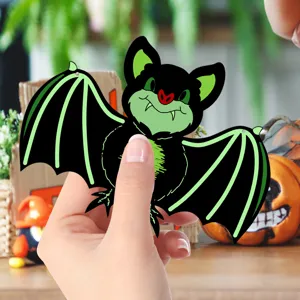Halloween hanging luminous bat decoration for spooky party interior wall sticker use.