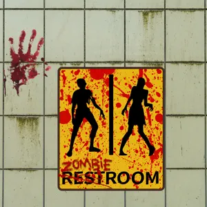 Halloween Zombie Toilette Schild Wandaufkleber gruselig blutige Deko Party Dekoration