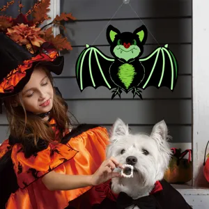Halloween hanging luminous bat wall sticker for holiday party home decoration props.