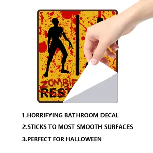Halloween Zombie Toiletten Aufkleber wasserdicht Horror blutiges Schild Wandtattoo