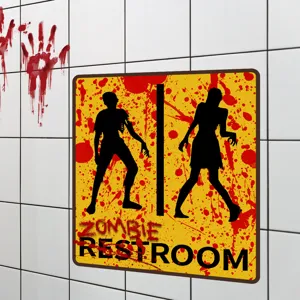 Halloween Zombie Toilette Wandaufkleber, blutiges Horror Badezimmer Schild Dekoration.
