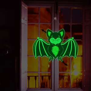 Halloween glow in the dark hanging bat wall sticker for home window party decoration