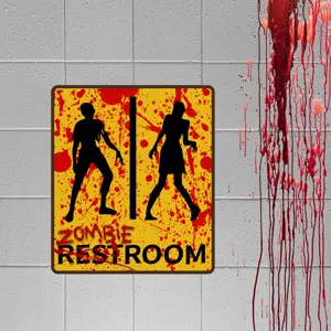 Halloween Zombie Toilette Wandaufkleber blutiges Horror Schild gruselige Party Deko