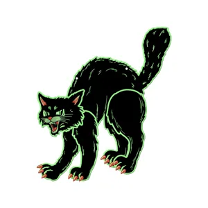 Halloween black cat luminous wall sticker spooky decoration glow in the dark party prop