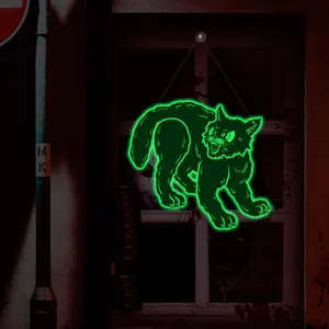 Halloween glowing cat wall sticker spooky night luminous window hanging decoration for party