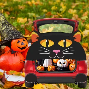 Halloween zwarte kat auto kofferbak decoratie PVC doek garage deur sticker feest