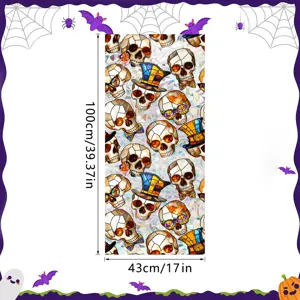 Halloween stained glass window sticker skull decorative static PVC sticker 100x43cm decor