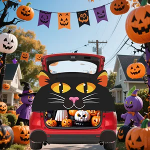 Halloween kat auto kofferbak decoratie sticker PVC stof garagedeur sticker voor feest.