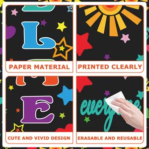 Back to school classroom bulletin board decoration poster chalkboard style colorful letters