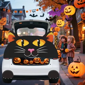 Halloween Zwarte Kat Auto Kofferbak Sticker PVC Stof Decoratie voor Feest Party