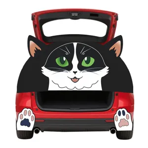 Leuke cartoon zwarte kat auto kofferbak sticker PVC stof Halloween decoratie.