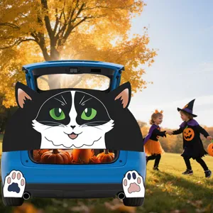 Halloween Kat Autokofferbak Sticker PVC Stof Schattig Kitten Decal voor Auto Achterklep