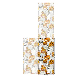 Halloween window sticker static glass film spooky pumpkin ghost home decor 100x43cm.